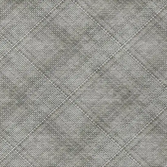 Silver And Gray Plaid Washable Indoor Outdoor Area Rug Photo 4