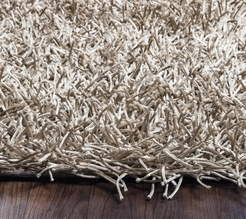 Silver And Gray Shag Hand Tufted Area Rug Photo 5