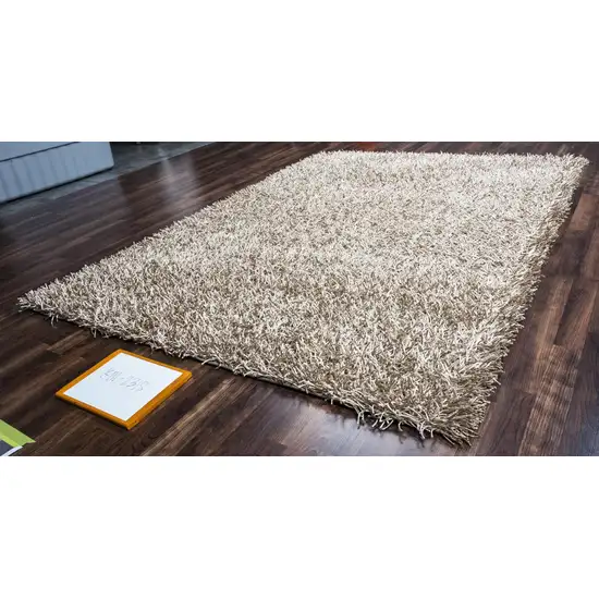 Silver And Gray Shag Hand Tufted Area Rug Photo 4
