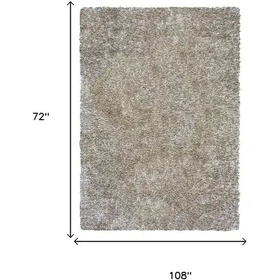 Silver And Gray Shag Hand Tufted Area Rug Photo 6