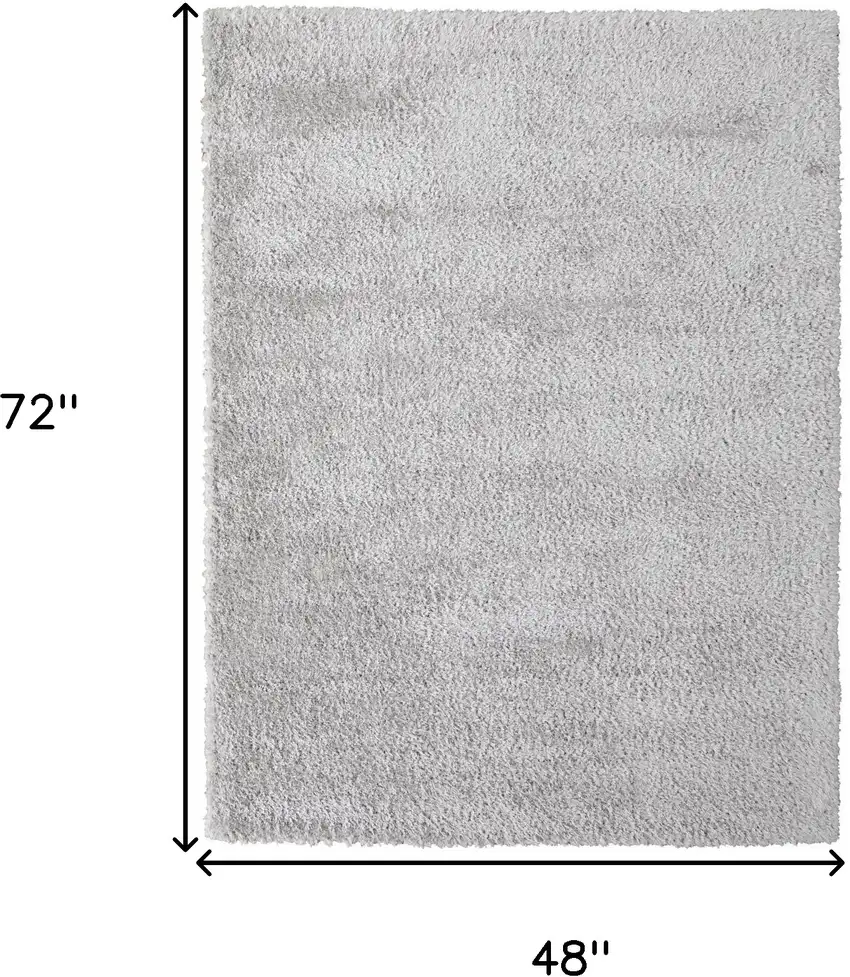 Silver And Gray Shag Power Loom Stain Resistant Area Rug Photo 10