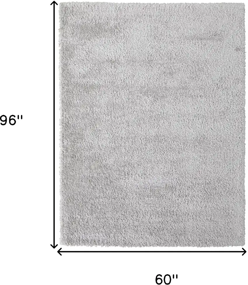 Silver And Gray Shag Power Loom Stain Resistant Area Rug Photo 10