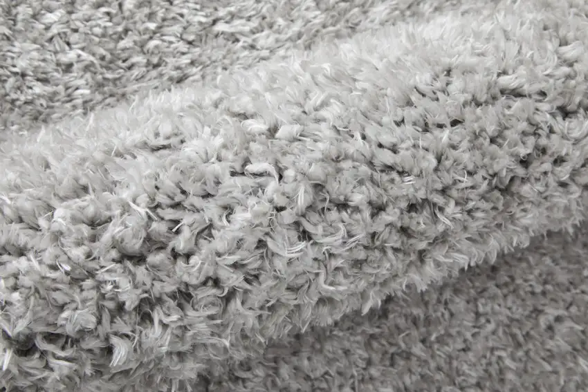 Silver And Gray Shag Power Loom Stain Resistant Area Rug Photo 8