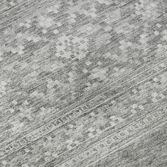 Silver And Gray Southwestern Washable Area Rug With UV Protection Photo 7