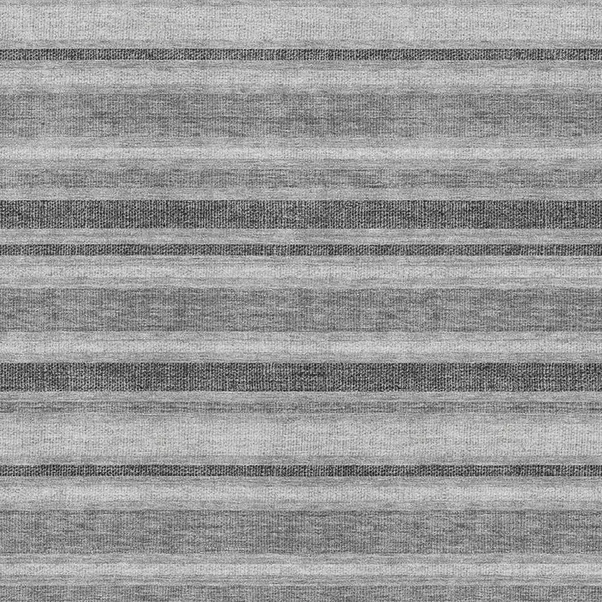 Silver And Gray Striped Washable Area Rug With UV Protection Photo 3