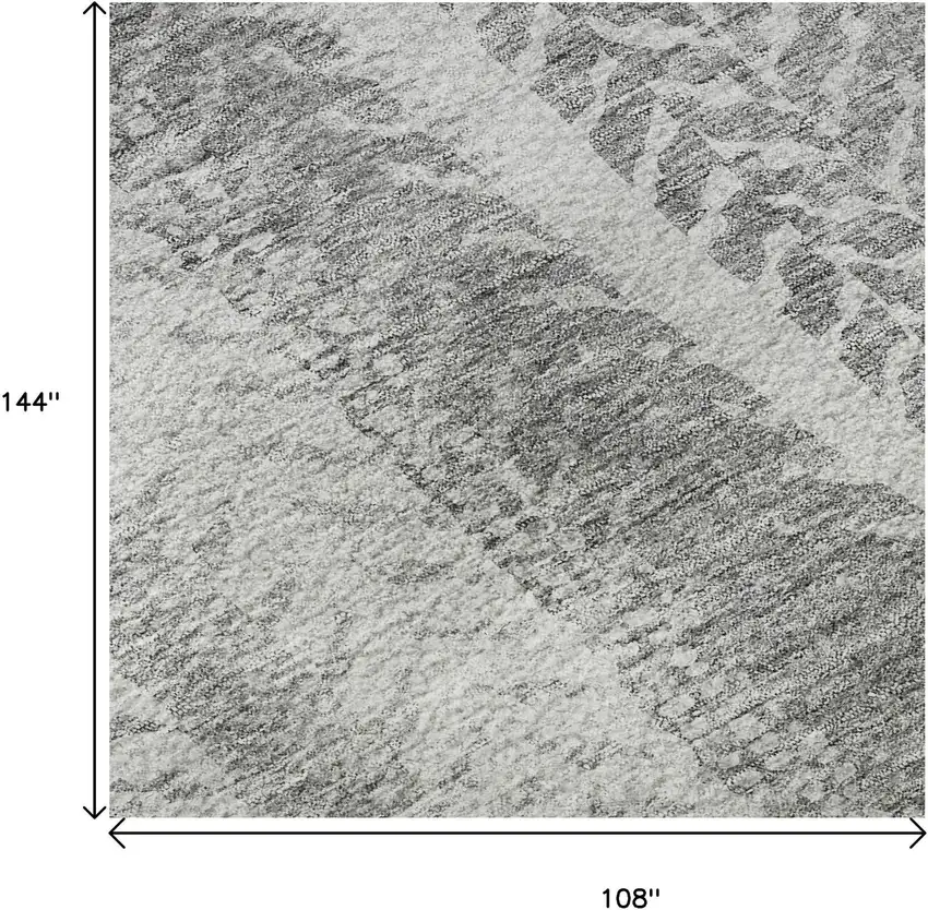 Silver And Gray Striped Washable Area Rug With UV Protection Photo 9