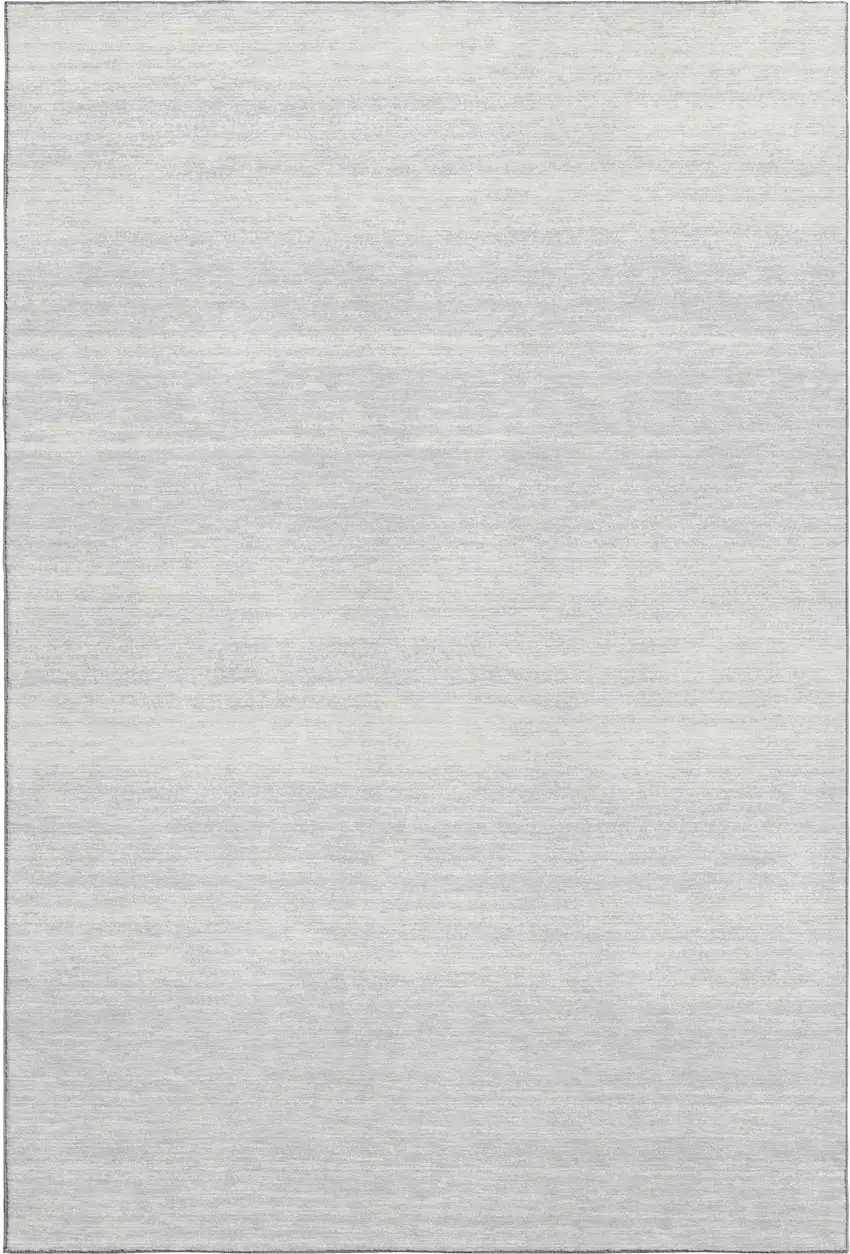 Silver And Gray Striped Washable Area Rug With UV Protection Photo 6