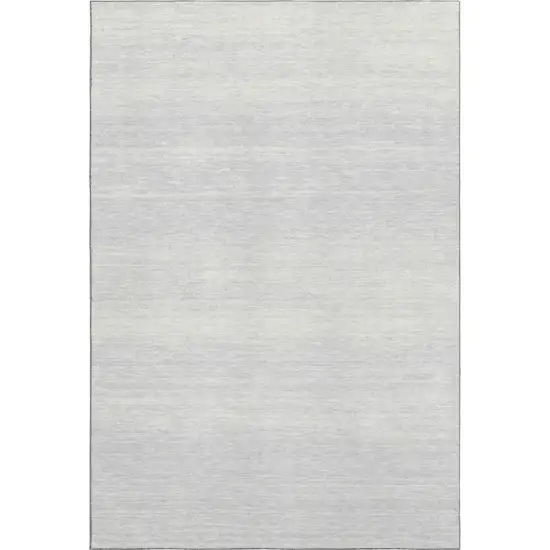 Silver And Gray Striped Washable Area Rug With UV Protection Photo 6