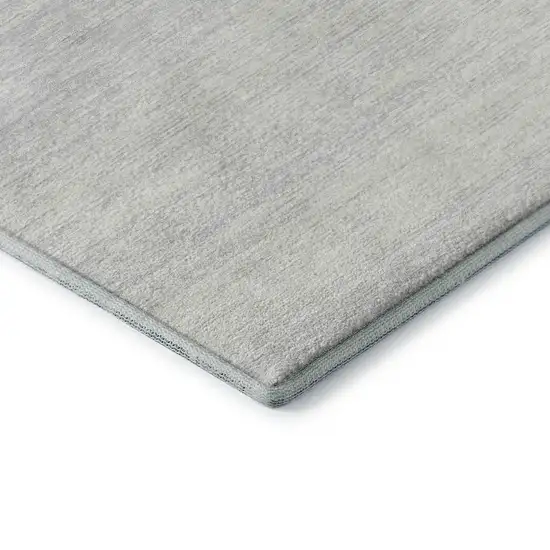 Silver And Gray Striped Washable Area Rug With UV Protection Photo 7