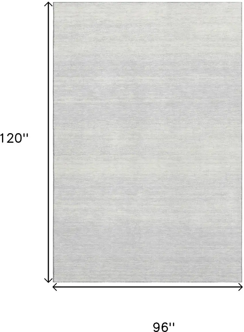 Silver And Gray Striped Washable Area Rug With UV Protection Photo 3