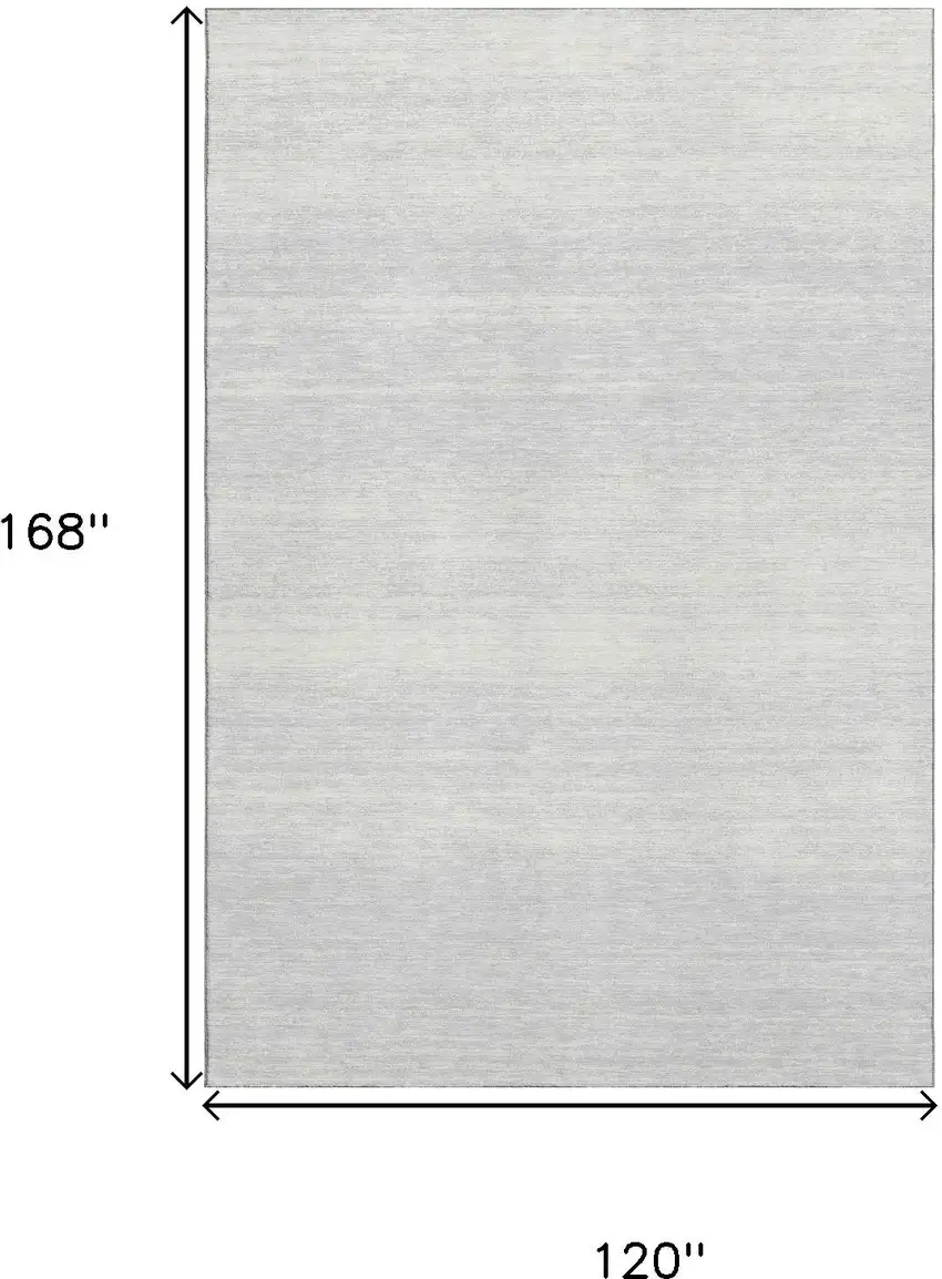 Silver And Gray Striped Washable Area Rug With UV Protection Photo 3