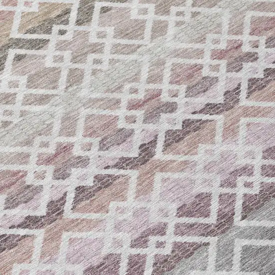 Silver And Gray Striped Washable Indoor Outdoor Area Rug Photo 6