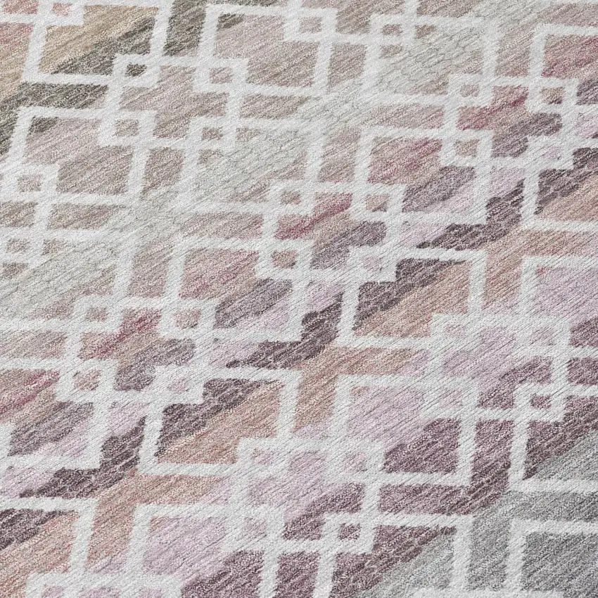 Silver And Gray Striped Washable Indoor Outdoor Area Rug Photo 6