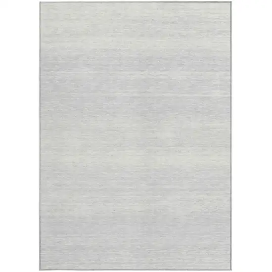 Silver And Gray Striped Washable Indoor Outdoor Area Rug Photo 7