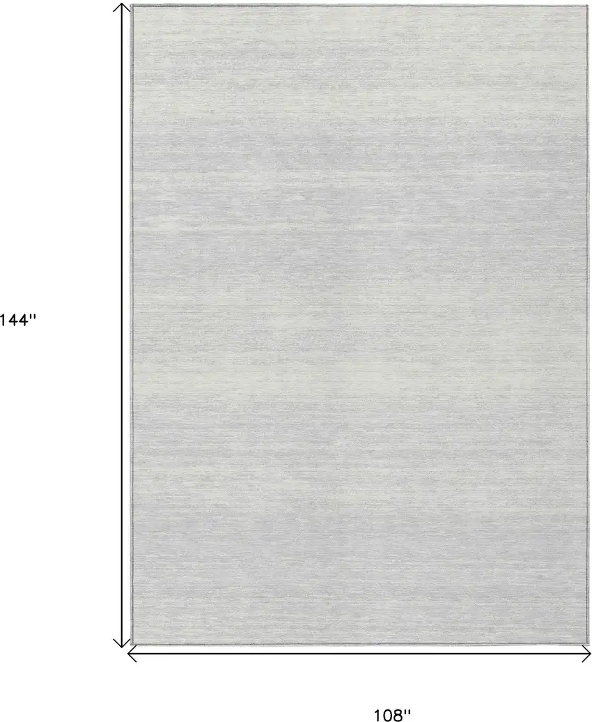 Silver And Gray Striped Washable Indoor Outdoor Area Rug Photo 3
