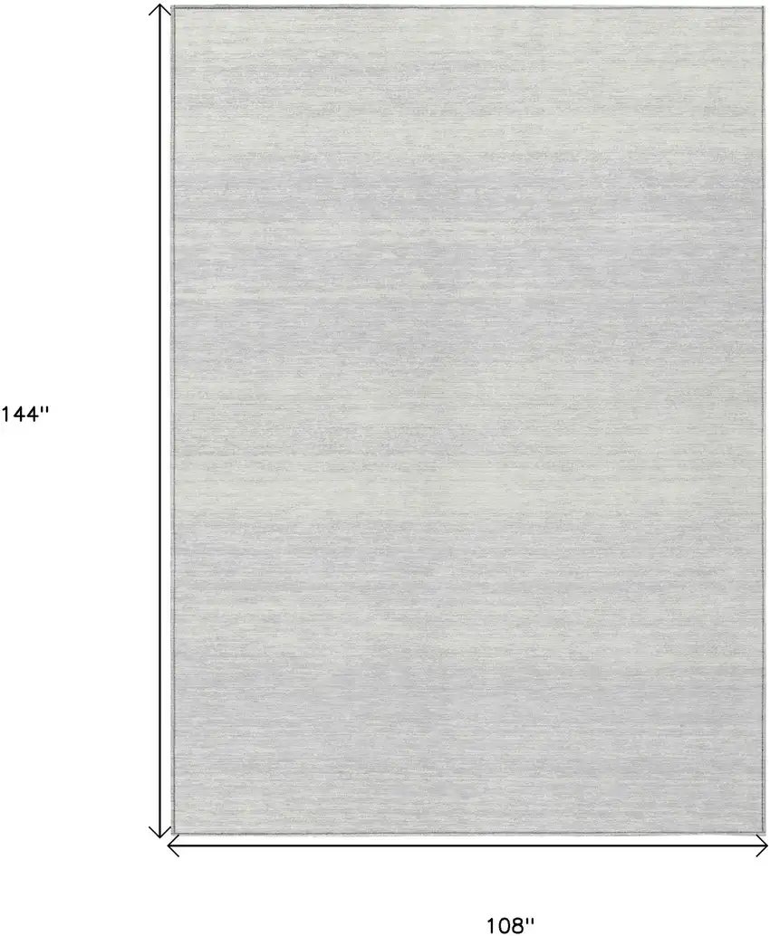 Silver And Gray Striped Washable Indoor Outdoor Area Rug Photo 3