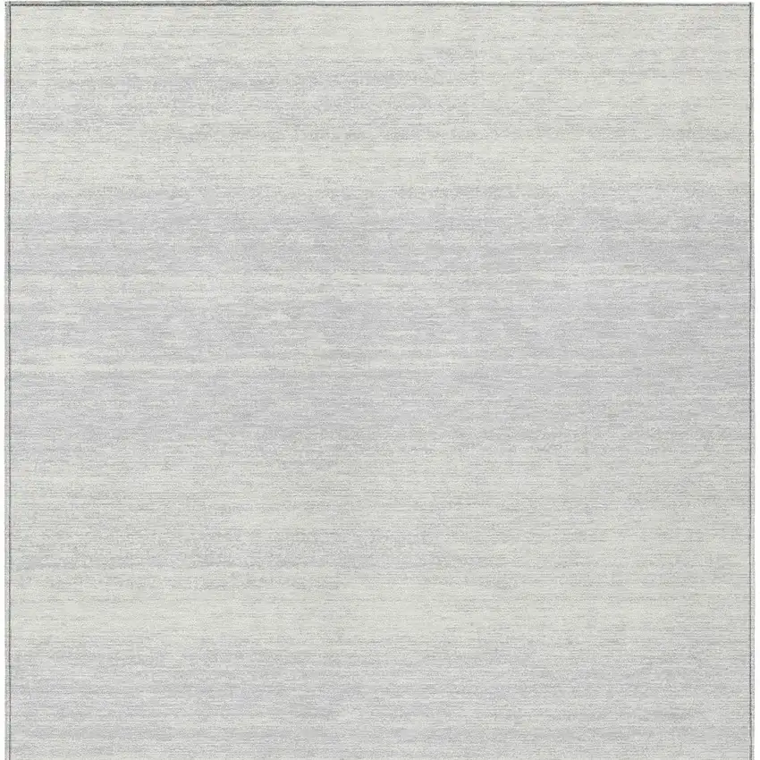 Silver And Gray Striped Washable Indoor Outdoor Area Rug Photo 6