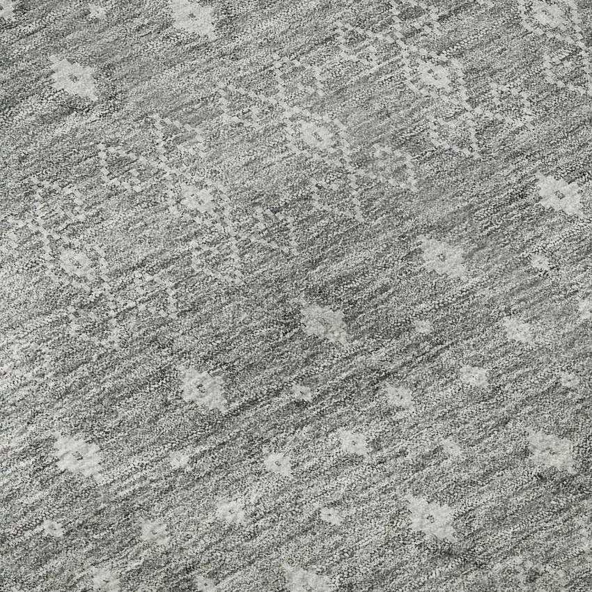 Silver And Gray Tribal Washable Area Rug With UV Protection Photo 9