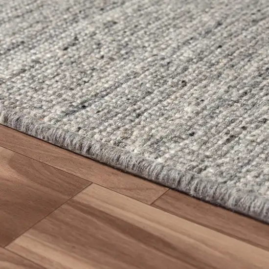 Silver And Gray Wool Hand Knotted Area Rug Photo 3