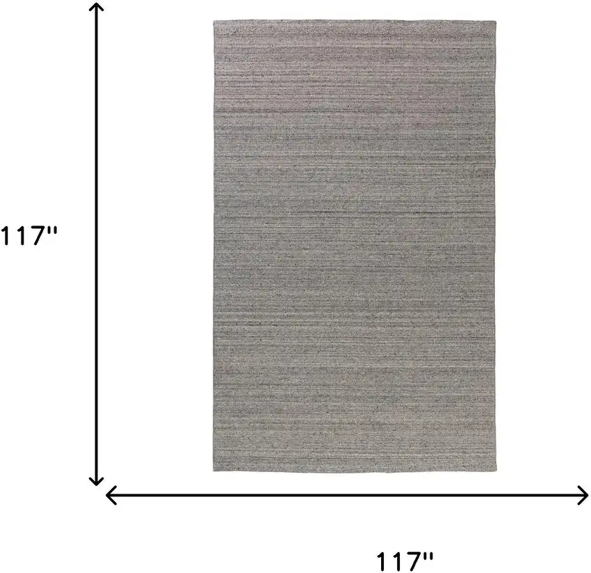 Silver And Gray Wool Hand Knotted Area Rug Photo 8