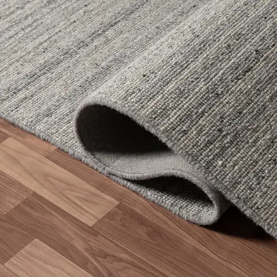 Silver And Gray Wool Hand Knotted Area Rug Photo 4