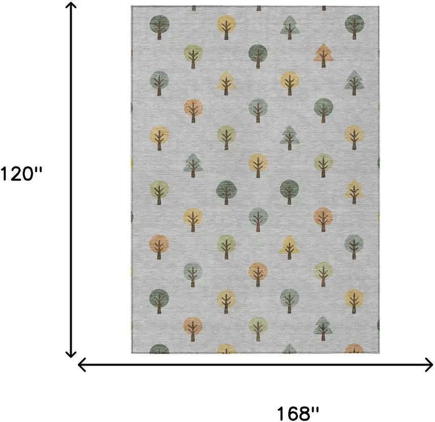 Silver And Green Geometric Washable Indoor Outdoor Area Rug Photo 7