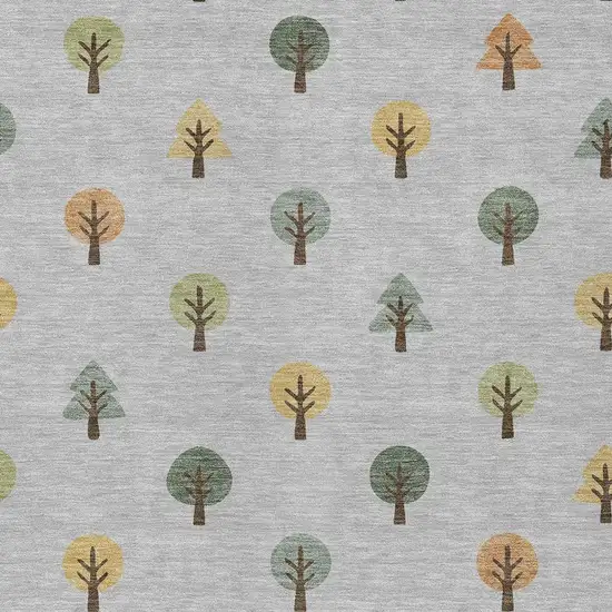 Silver And Green Geometric Washable Indoor Outdoor Area Rug Photo 3