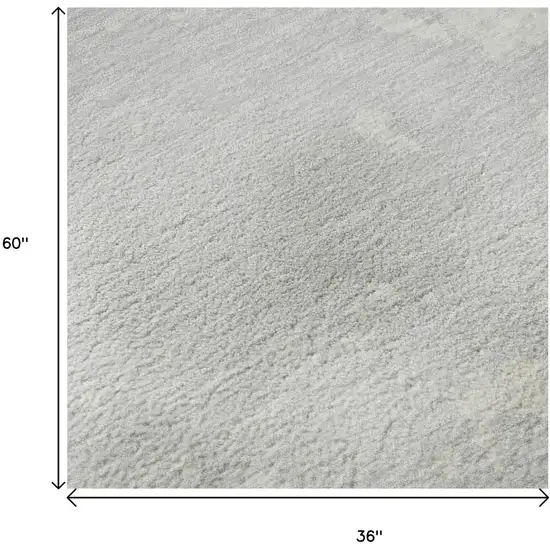 Silver And Ivory Abstract Washable Area Rug With UV Protection Photo 9