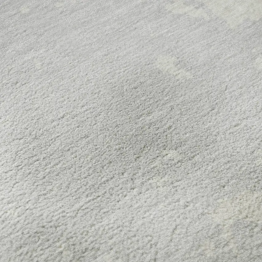 Silver And Ivory Abstract Washable Area Rug With UV Protection Photo 1