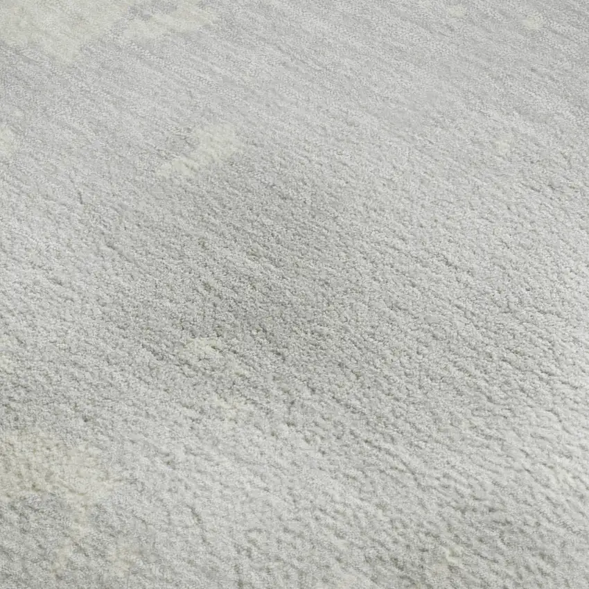 Silver And Ivory Abstract Washable Area Rug With UV Protection Photo 3