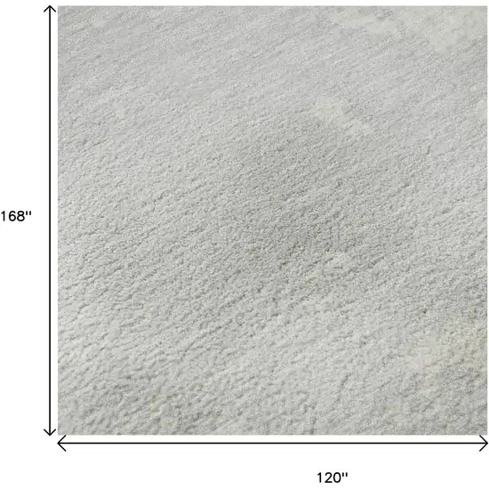 Silver And Ivory Abstract Washable Area Rug With UV Protection Photo 9