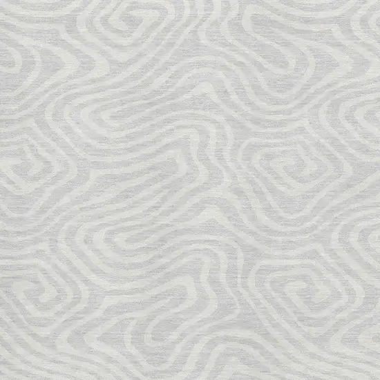 Silver And Ivory Abstract Washable Area Rug With UV Protection Photo 2