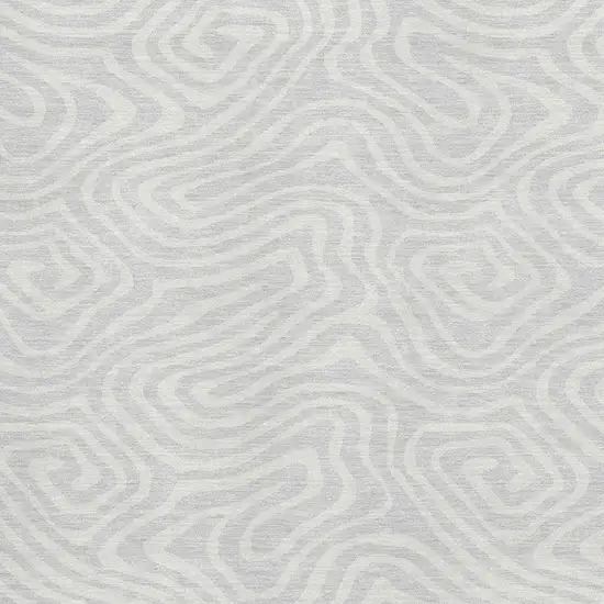 Silver And Ivory Abstract Washable Area Rug With UV Protection Photo 2