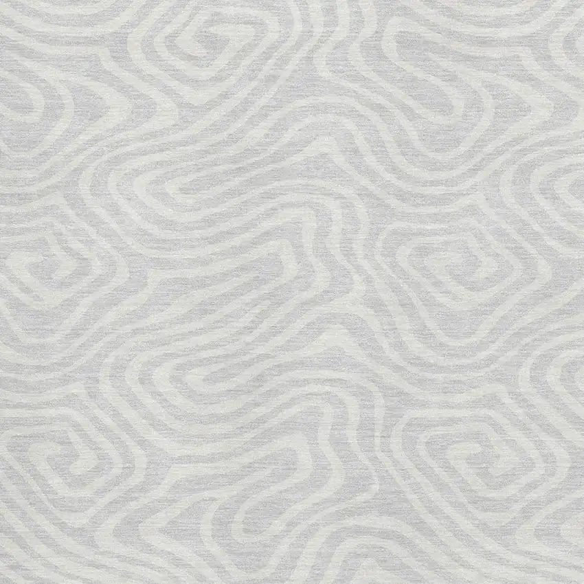 Silver And Ivory Abstract Washable Area Rug With UV Protection Photo 2