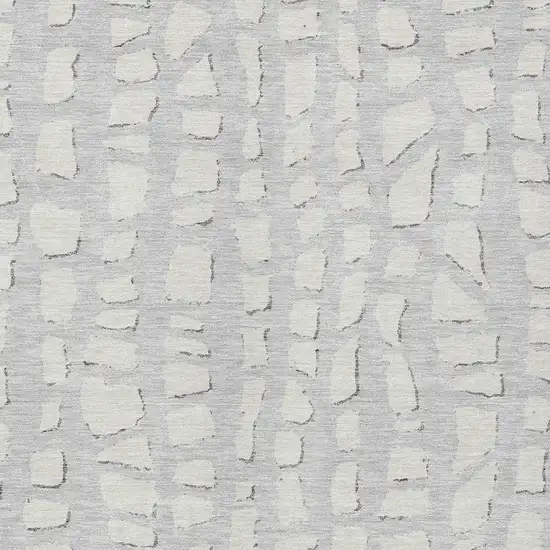Silver And Ivory Abstract Washable Indoor Outdoor Area Rug Photo 4