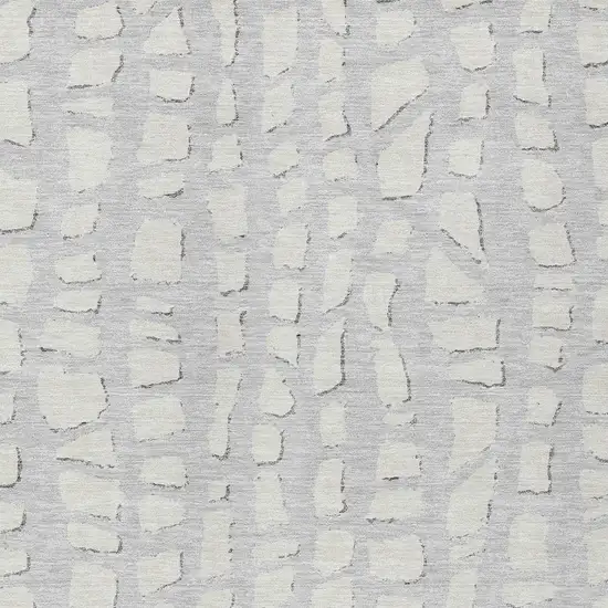 Silver And Ivory Abstract Washable Indoor Outdoor Area Rug Photo 4