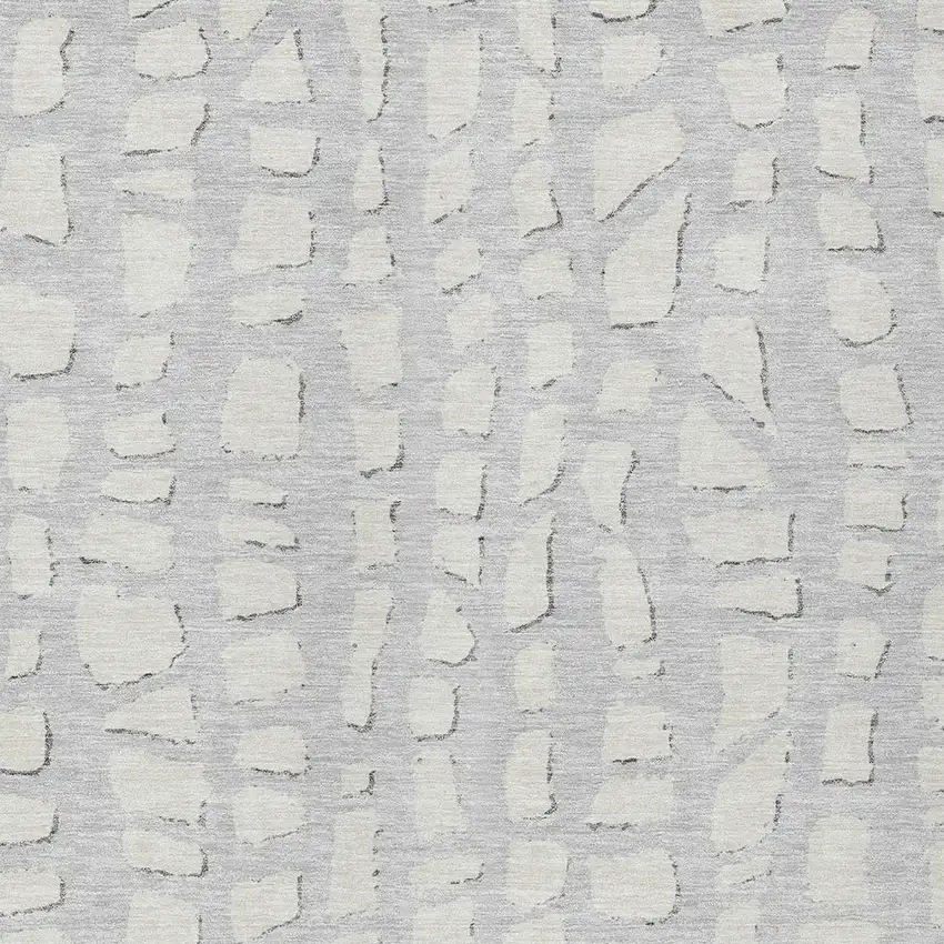Silver And Ivory Abstract Washable Indoor Outdoor Area Rug Photo 4