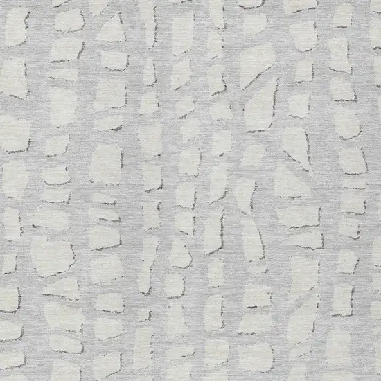 Silver And Ivory Abstract Washable Indoor Outdoor Area Rug Photo 4