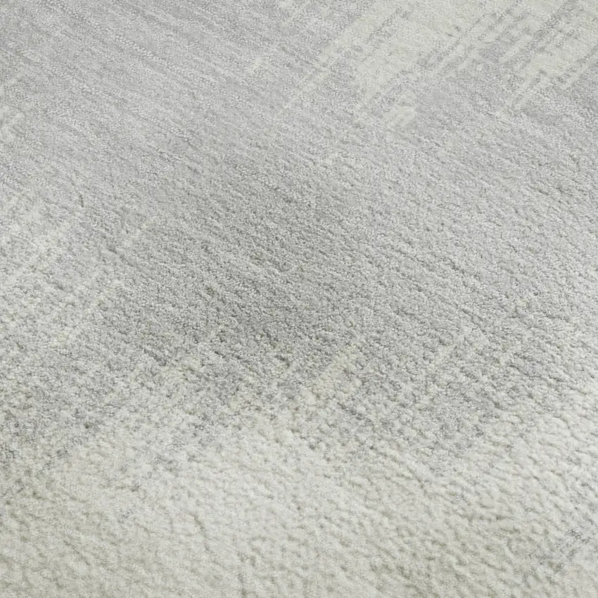 Silver And Ivory Chevron Washable Area Rug With UV Protection Photo 3