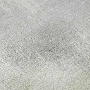 Photo of Silver And Ivory Chevron Washable Area Rug With UV Protection