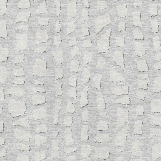 Silver And Ivory Cobblestone Washable Area Rug With UV Protection Photo 3