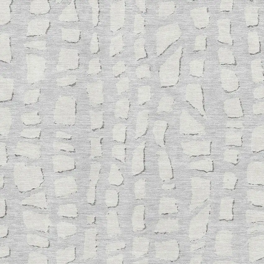 Silver And Ivory Cobblestone Washable Area Rug With UV Protection Photo 3