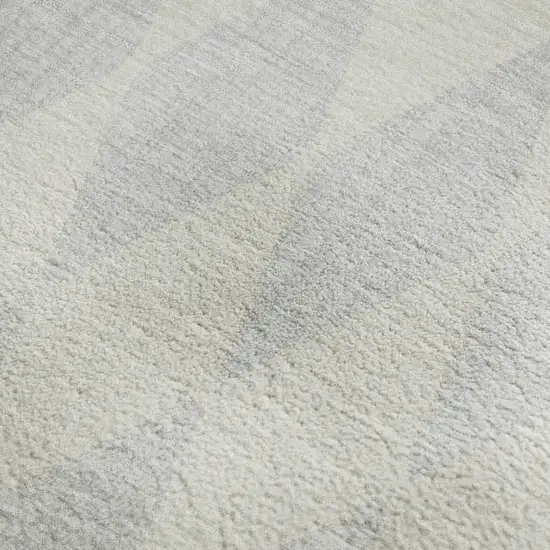 Silver And Ivory Diamond Washable Area Rug With UV Protection Photo 3