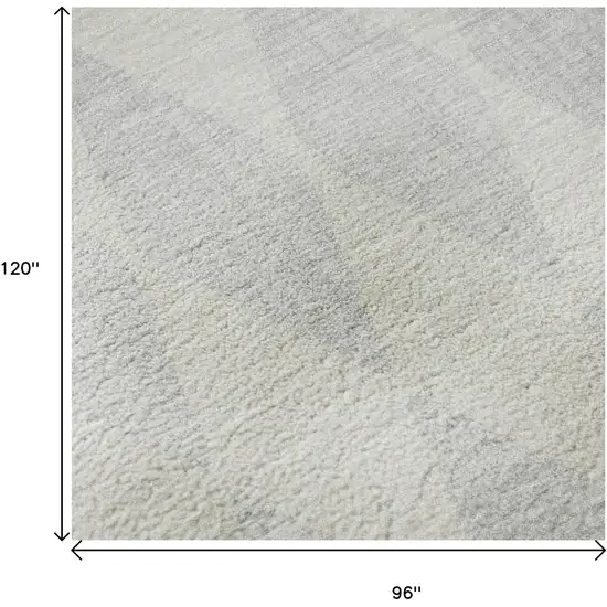 Silver And Ivory Diamond Washable Area Rug With UV Protection Photo 9