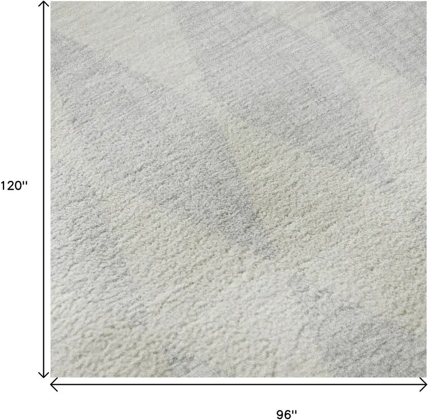 Silver And Ivory Diamond Washable Area Rug With UV Protection Photo 9