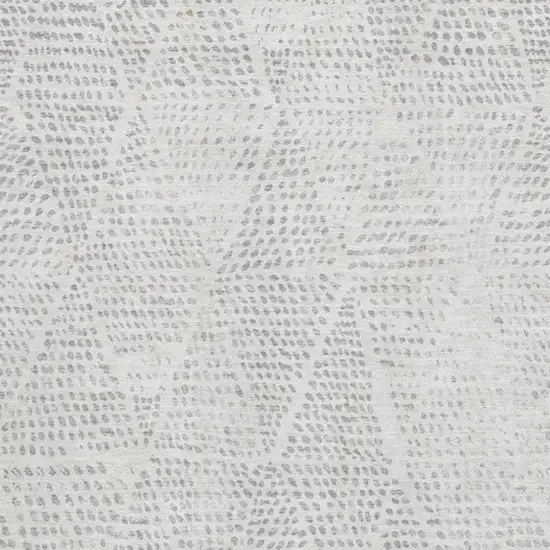 Silver And Ivory Diamond Washable Area Rug With UV Protection Photo 3