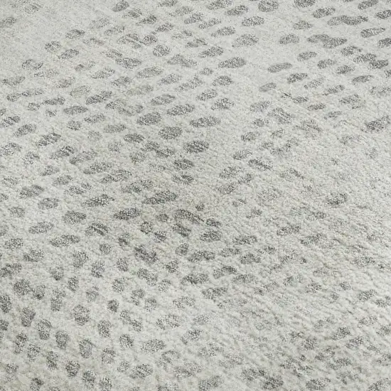 Silver And Ivory Diamond Washable Area Rug With UV Protection Photo 4
