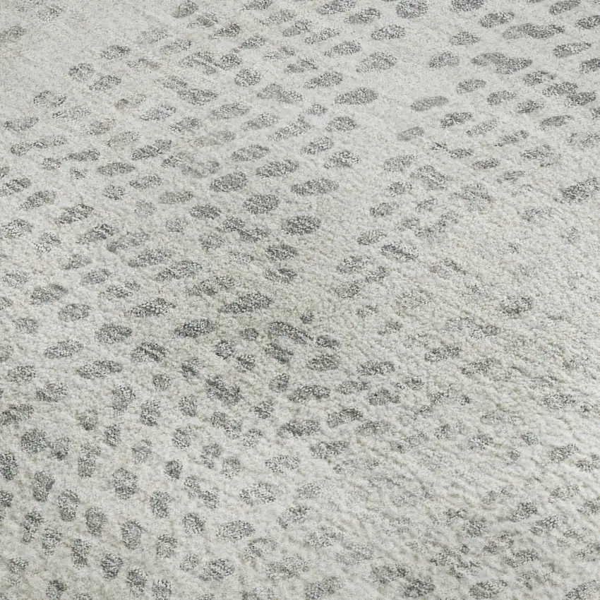 Silver And Ivory Diamond Washable Area Rug With UV Protection Photo 4