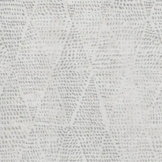 Silver And Ivory Diamond Washable Area Rug With UV Protection Photo 5