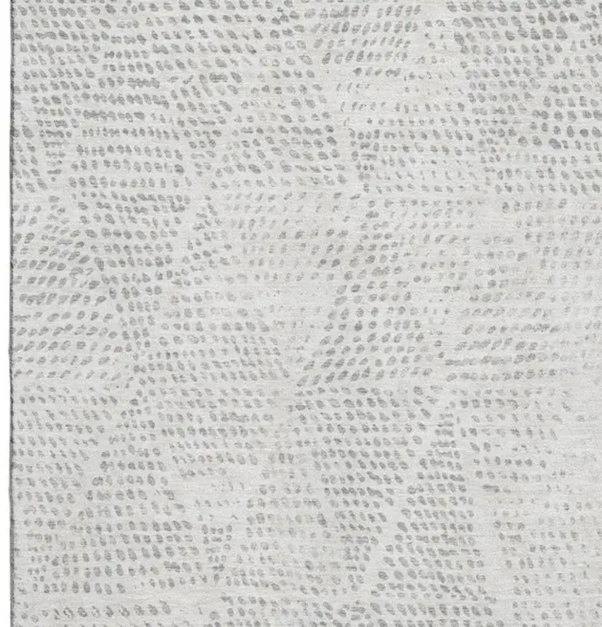 Silver And Ivory Diamond Washable Area Rug With UV Protection Photo 3